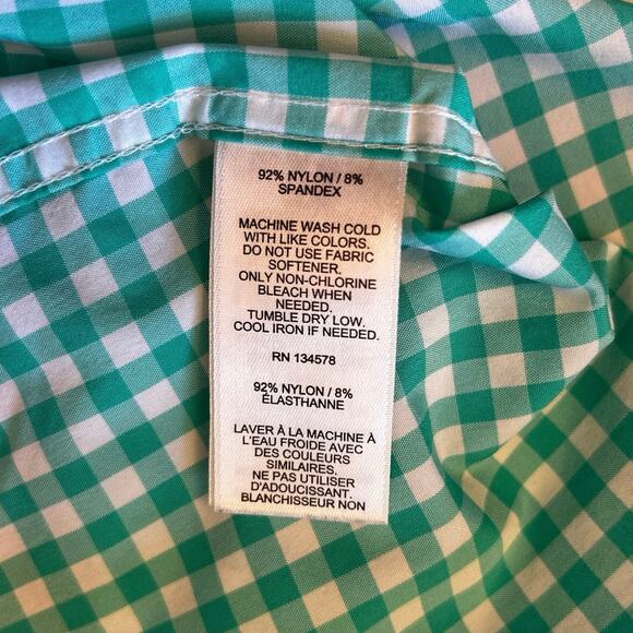 Vineyard Vines Men's Classic Fit Whale Green Gingham Button Down Shirt Size XS - Picture 4 of 5